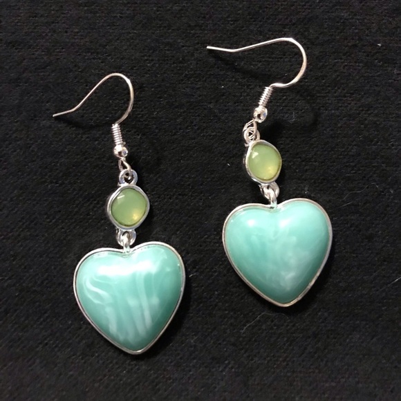 Amazonite & Green Tourmaline 💚 shaped Earrings - Picture 2 of 3